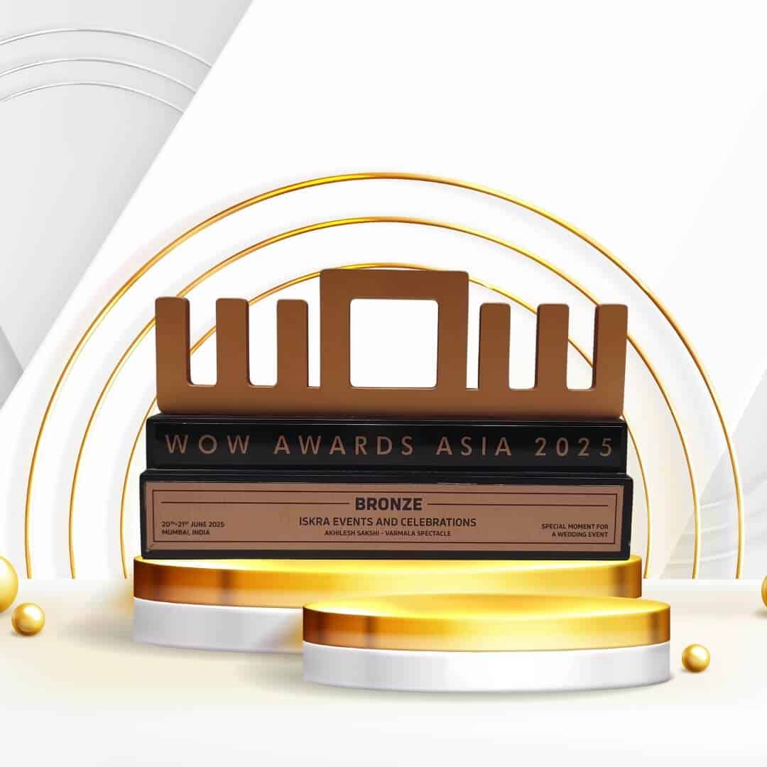 WOW Awards Asia 2025 trophy, bronze winner for Iskra Events and Celebrations, wedding event category.
